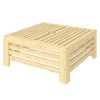 Outsunny 2-in-1 Outdoor Storage Box for Umbrella Base, Umbrella Stand Table, Wooden Patio Coffee End Table with Umbrella Hole, Natural Wood