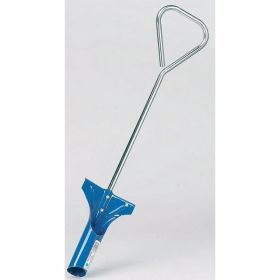 Lawn & Garden Long Handle Steel Bulb Planter with Comfort Grip, 38" Length, 7.5" Head Width – White