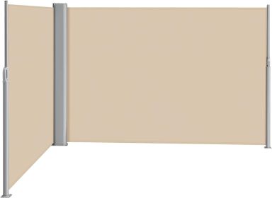 276" x 71''Retractable Side Awning, Waterproof & UV-Resistant, Privacy Screen Divider Roll Up Balcony(Beige)