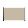 Retractable Side Screen Awning, UV Resistant, Waterproof, Patio Privacy Screen for Garden, Balcony, Courtyard(Dark Grey), 118" x 71"-Beige