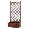 Wood Planter Raised Garden Bed with Trellis