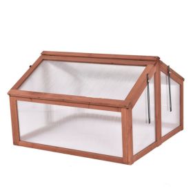 Outsunny Box Garden Wooden Greenhouse 35.5" x 31.5" x 23.0"