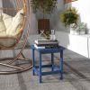 Patio Side Table, 15" Square Outdoor End Table, HDPE Plastic Tea Table for Adirondack Chair, Backyard or Lawn, Blue