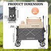 PORTABLE 400L Collapsible Wagon, Folding Wagon Cart , Beach Wagon with Big Wheels, 450LB Heavy Duty Foldable Wagon, Large Capacity Wagon for Camping