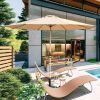10FT Patio Umbrella, Outdoor Table Umbrella with Push Button Tilt and Crank