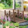 4.7ft Garden Bridge Arc Wood Footbridge Decorative Pond Bridge ( Amazon Shipping)(Prohibited by WalMart)
