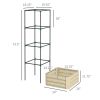 Cream white galvanized planter box with rattan holder 24 "x 24" x 11.75"