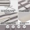 2PCS Set Outdoor Lounge Chair Cushion Replacement Patio Funiture Seat Cushion Chaise Lounge Cushion-Grey/white