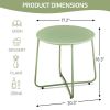 Patio Small Side Table, Waterproof Round Metal Coffee Table, Weather Resistant End Table for Indoor Outdoor Garden Balcony Yard, Green