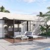 Outsunny 10' x 13' Steel Outdoor Pergola Gazebo, Patio Canopy with Weather-Resistant Fabric and Drainage Holes for Backyard, Deck, Garden, Cream White