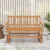 2-Person Wooden Outdoor Rocking Chair, Patio Swing Rocking Loveseat