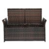 106*52*46cm Iron Frame Can Accommodate Brown Gradient Footstool Locker Rattan Locker