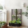 Wicker Trellis Planter, Outdoor Raised Garden Bed with Drainage Holes