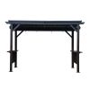 6.5x12FT Hardtop Grill Gazebo, Outdoor BBQ Gazebo with 2 Side Shelves and Sloping Galvanized Steel Roof