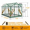 6x10ft Hybrid Polycarbonate Greenhouse Green