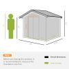 9' x 6' Outdoor Storage Shed, Garden Tool House with Foundation, 4 Vents, and 2 Easy Sliding Doors for Backyard, Patio, Garage, Lawn, Green
