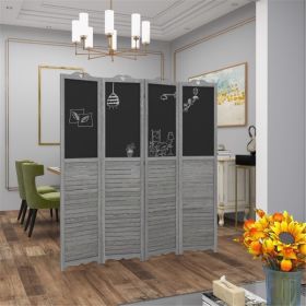 Wooden Room Divider/Privacy Screen (Color: as picture)