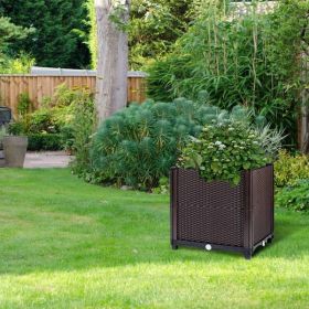 Raised Garden Bed Planter for Outdoor Plants Plastic Planters Box Elevated Garden Boxes Plant Pots of Garden Patio Balcony Deck to Planting Flowers Ve (Color: as picture)