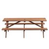 8 Person Brown Wooden Picnic Table