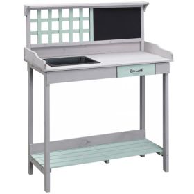Garden Work Bench, Open Shelf Storage (Color: as picture)