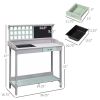 Garden Work Bench, Open Shelf Storage