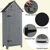 Outdoor Tool Storage Cabinet, Wooden Fir Garden Shed with Single Storage Door